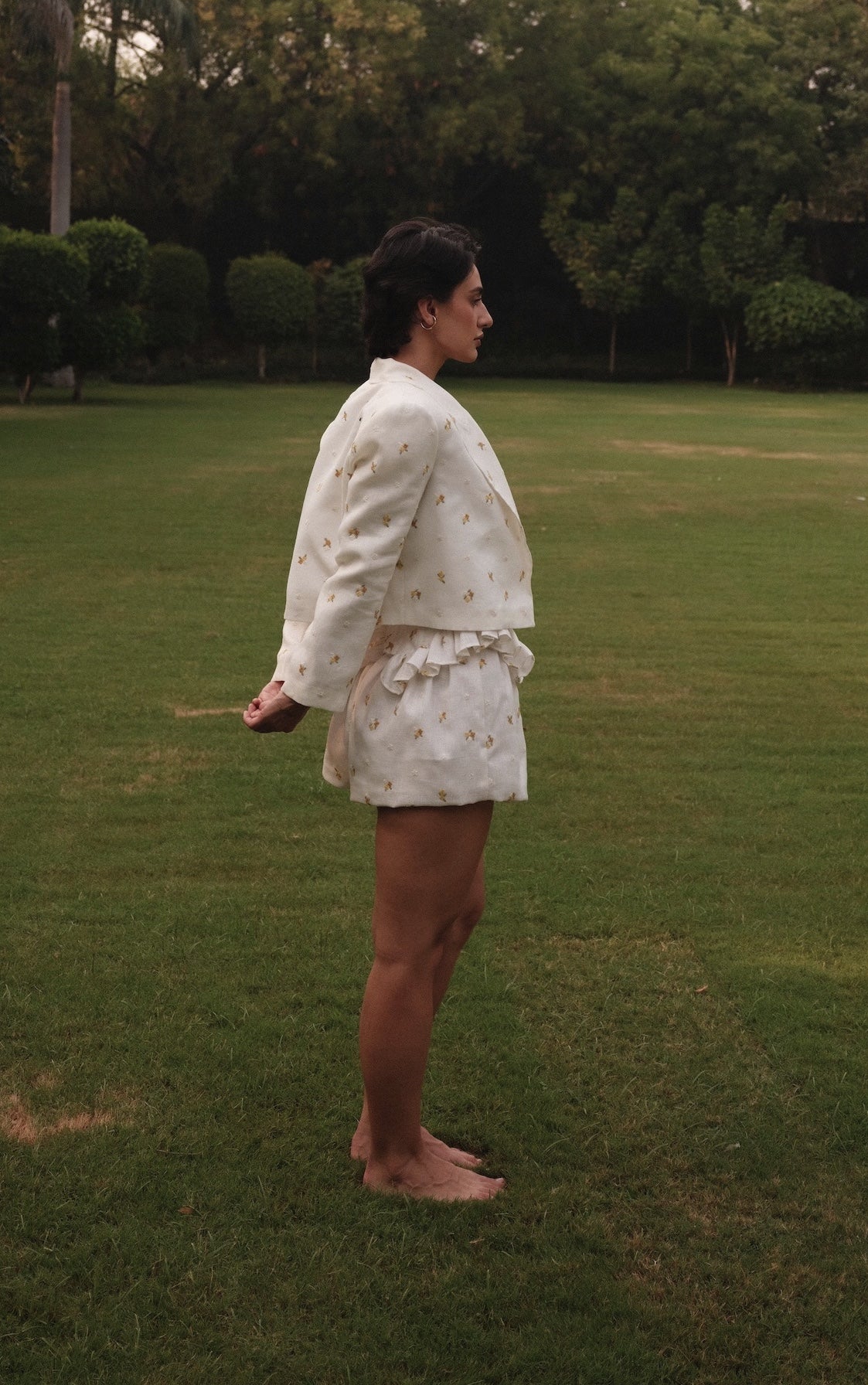 Layla Shorts - Embroidered Linen Balloon Shorts