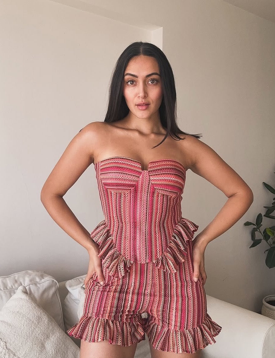 Carrie Corset - Crochet with lining & ruffles