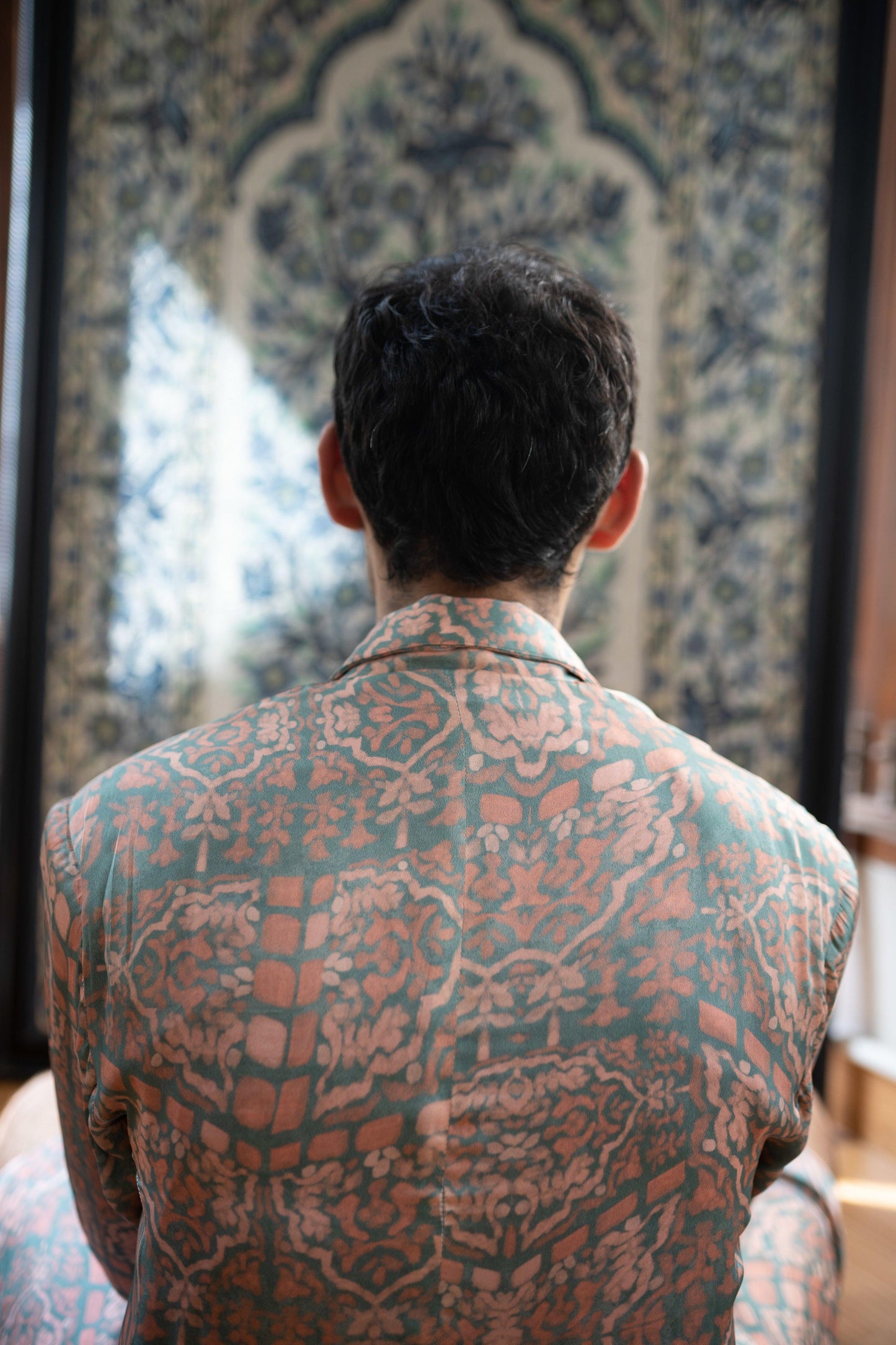 Silk printed summer blazer - Pink - Hëne