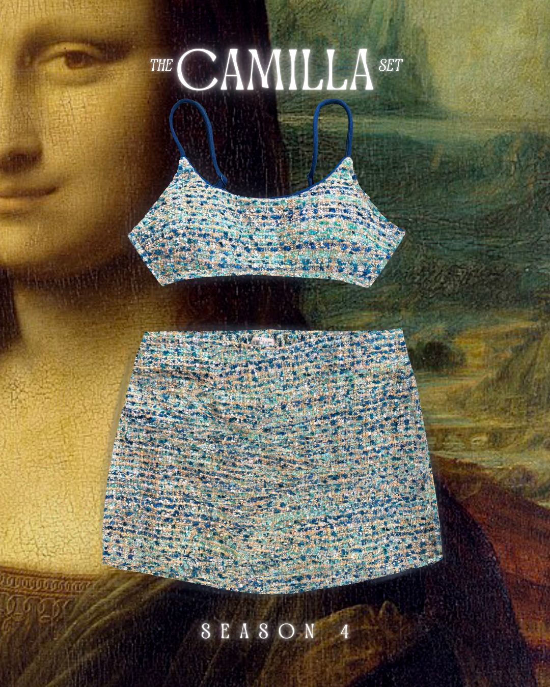 The Camilla - Tweed bralette and skirt set