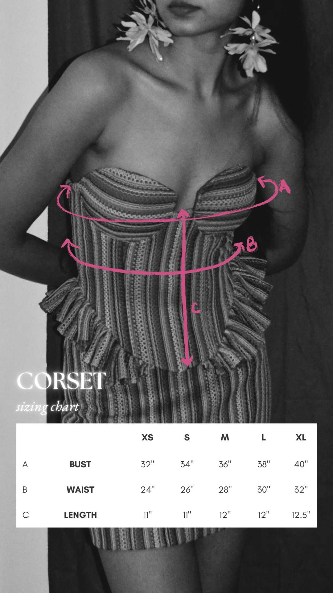 Carrie Corset - Crochet with lining & ruffles