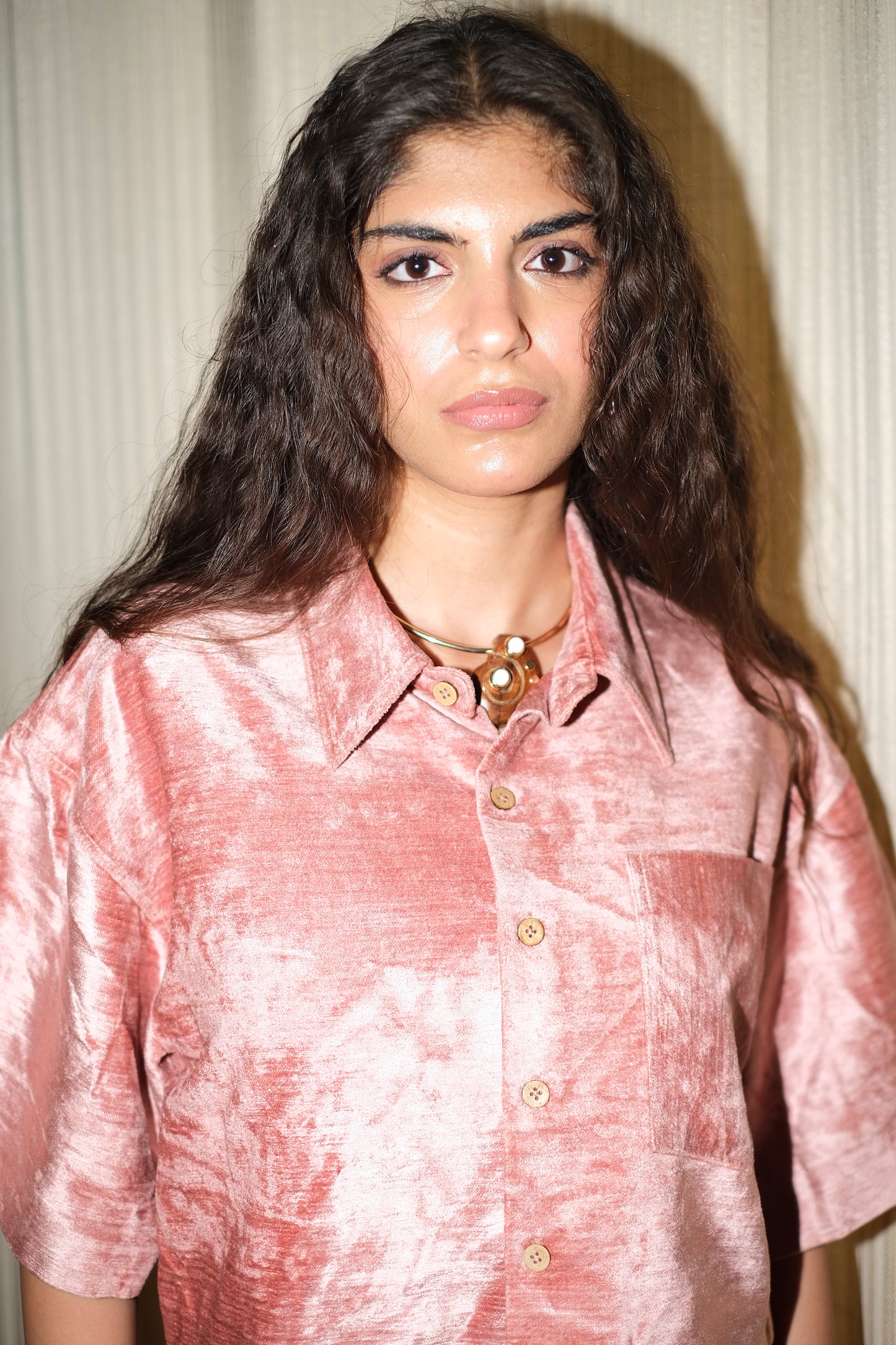 The Rose Cropped Velvet Shirt