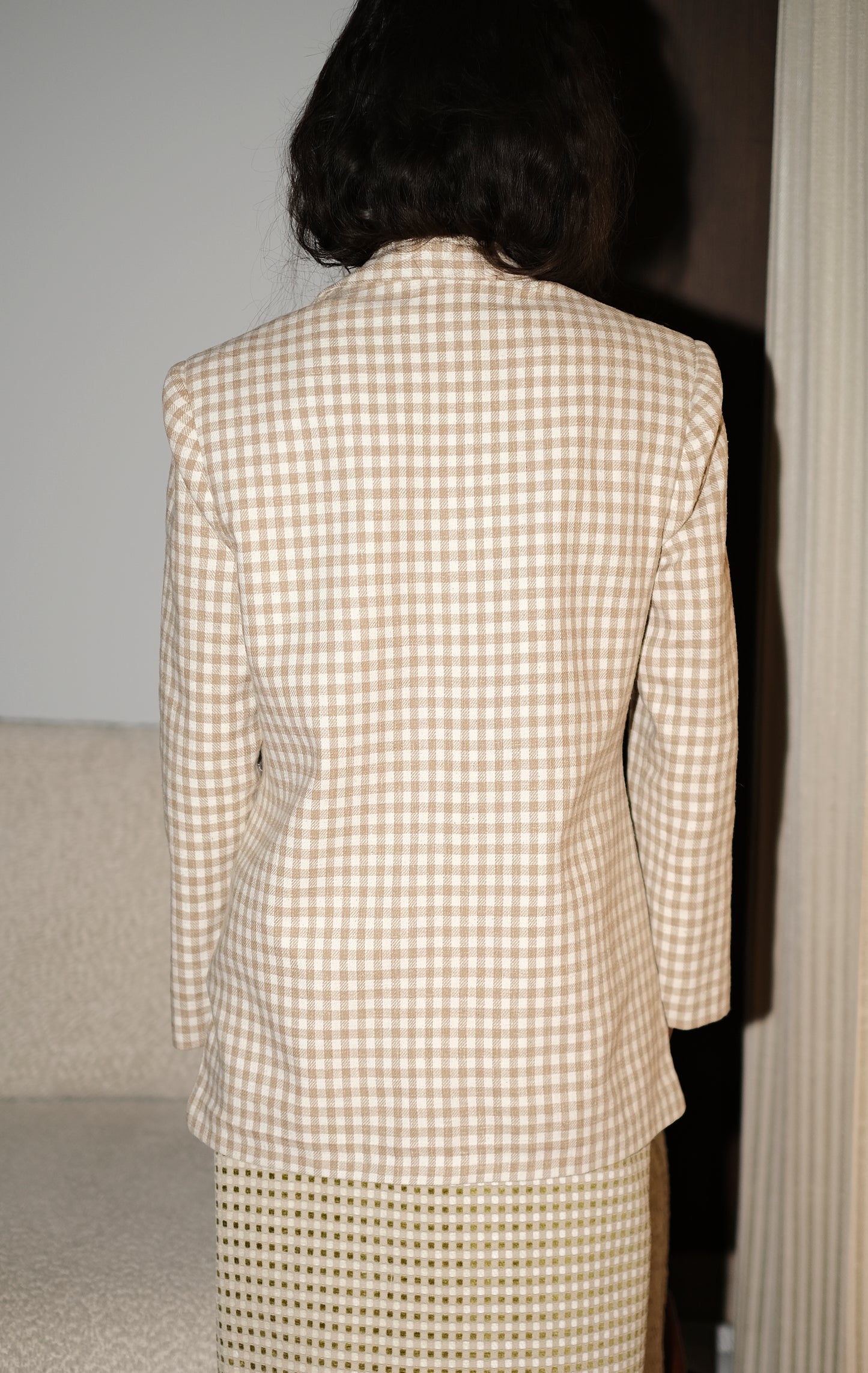 The Blair Light Oversized Checkered Blazer