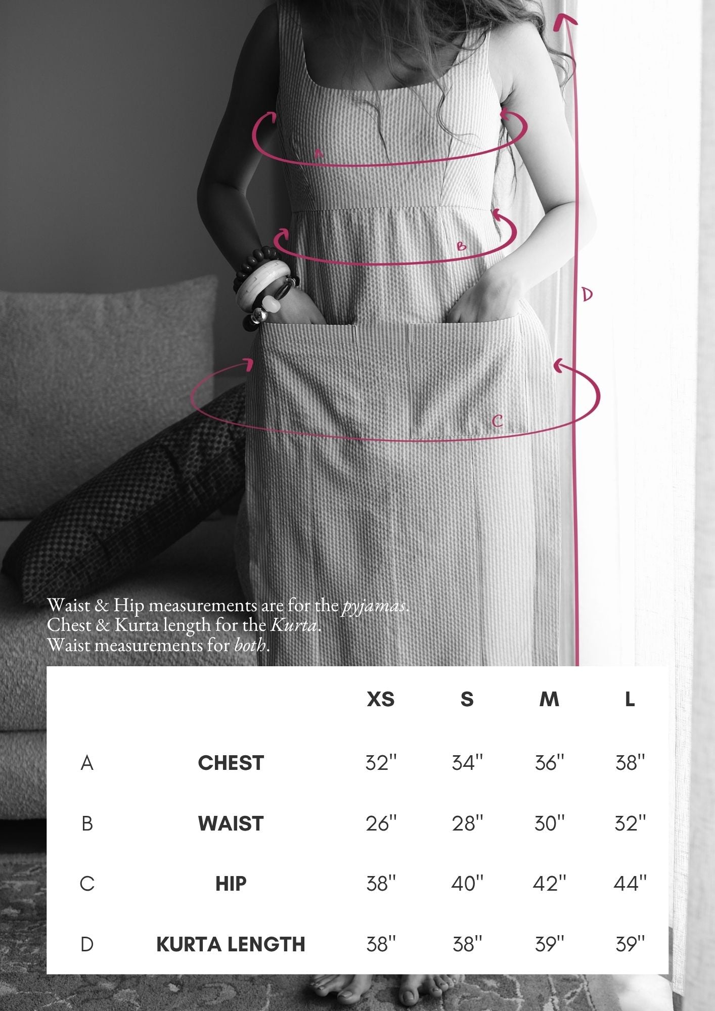 The Bella Kurta Set - Striped Co-ord