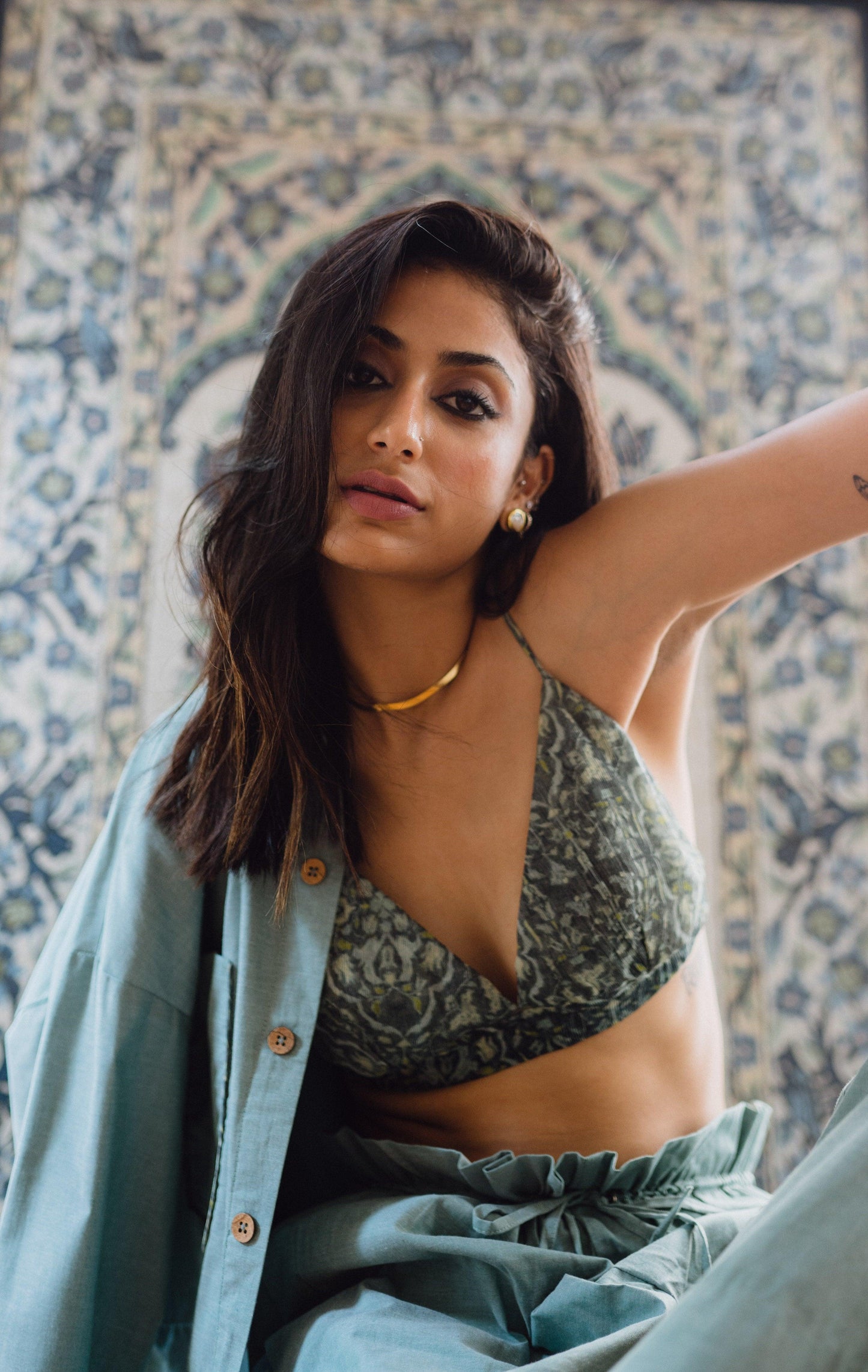 Printed bralette - Green - Hëne