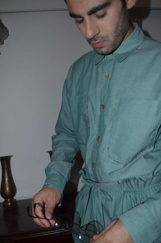 Full Sleeve Overszied Shirt - Green - Hëne