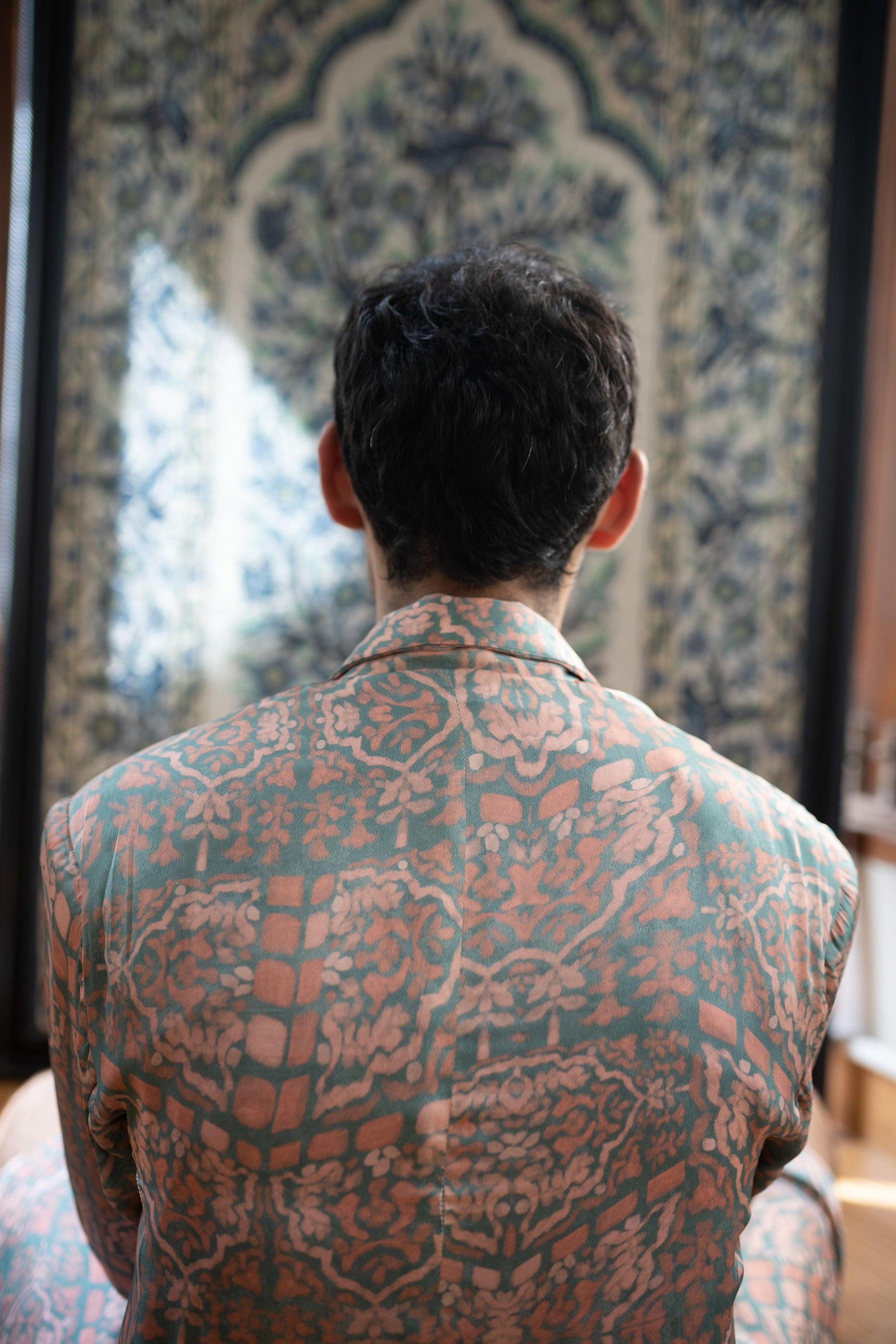Silk printed summer blazer - Pink - Hëne