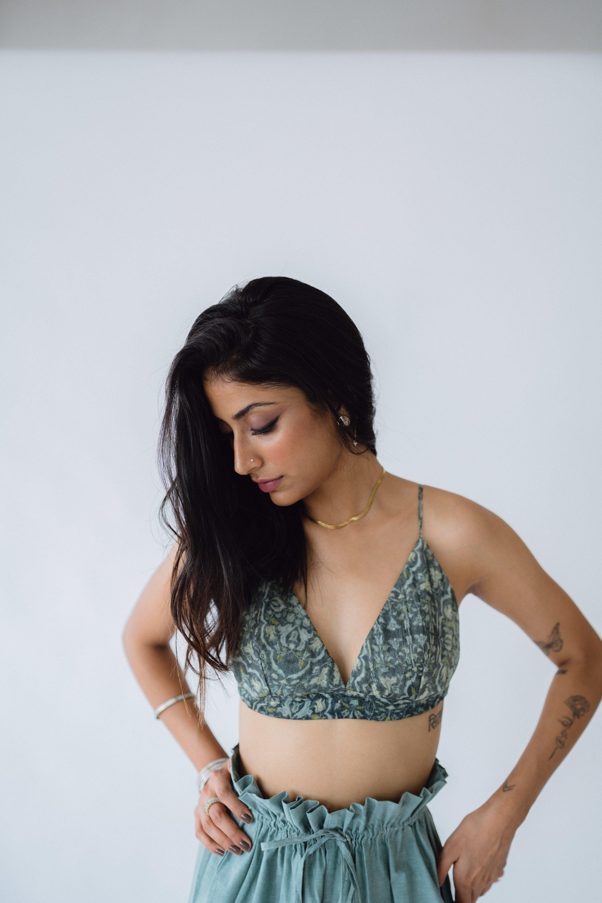 Printed bralette - Green - Hëne