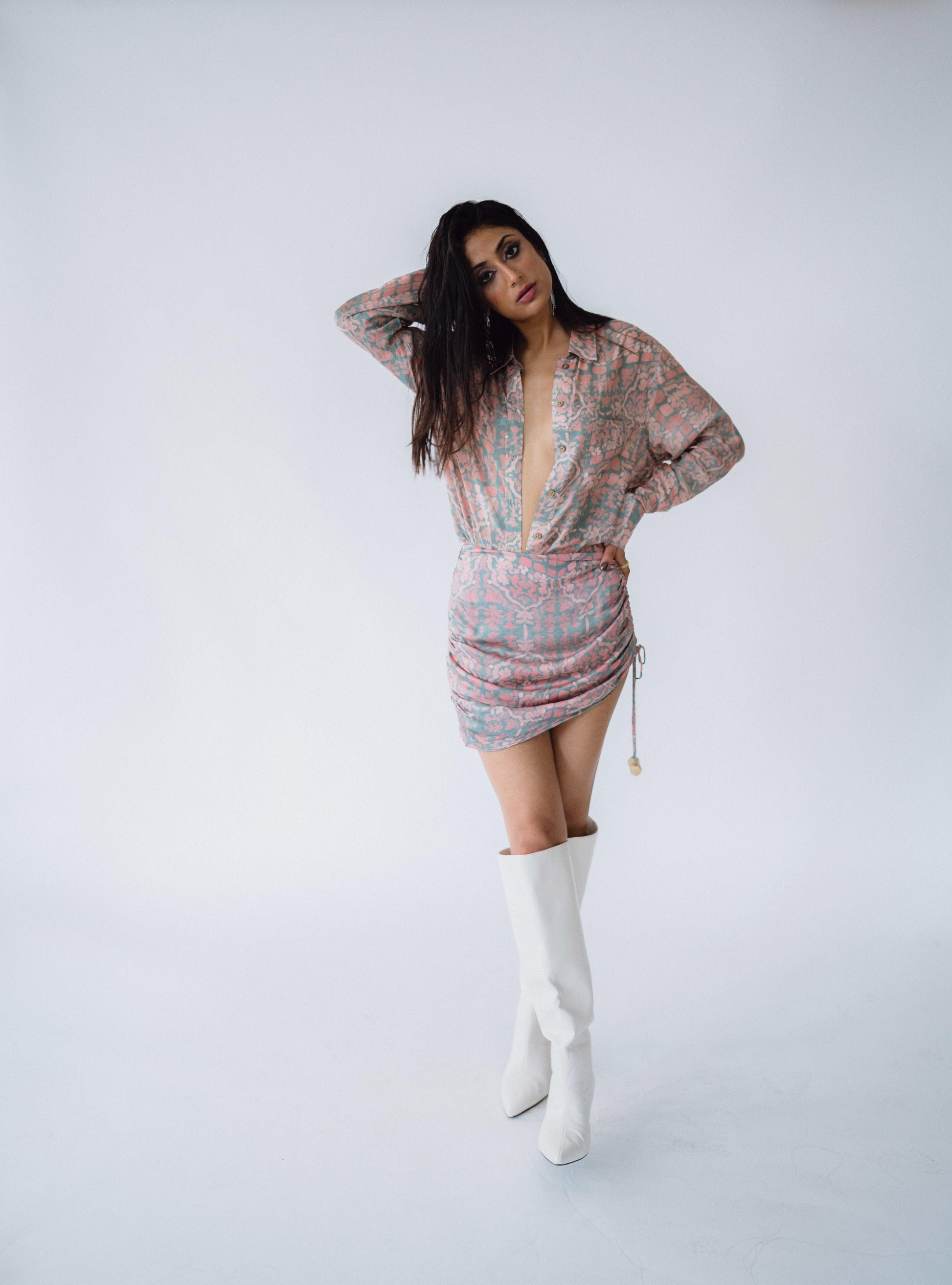 Printed short skirt - Pink - Hëne