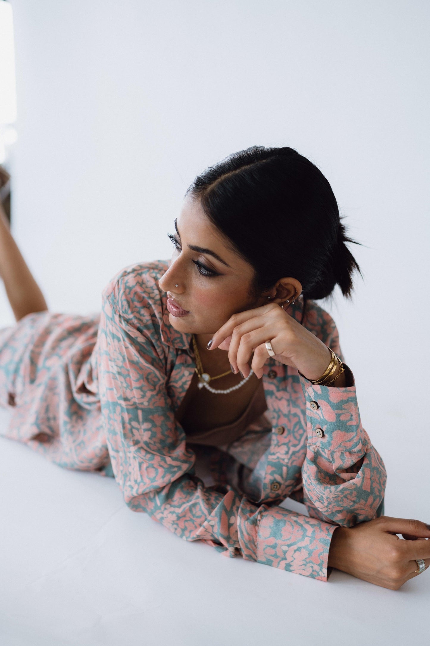 Oversized Printed Shirt - Full Sleeve - Hëne